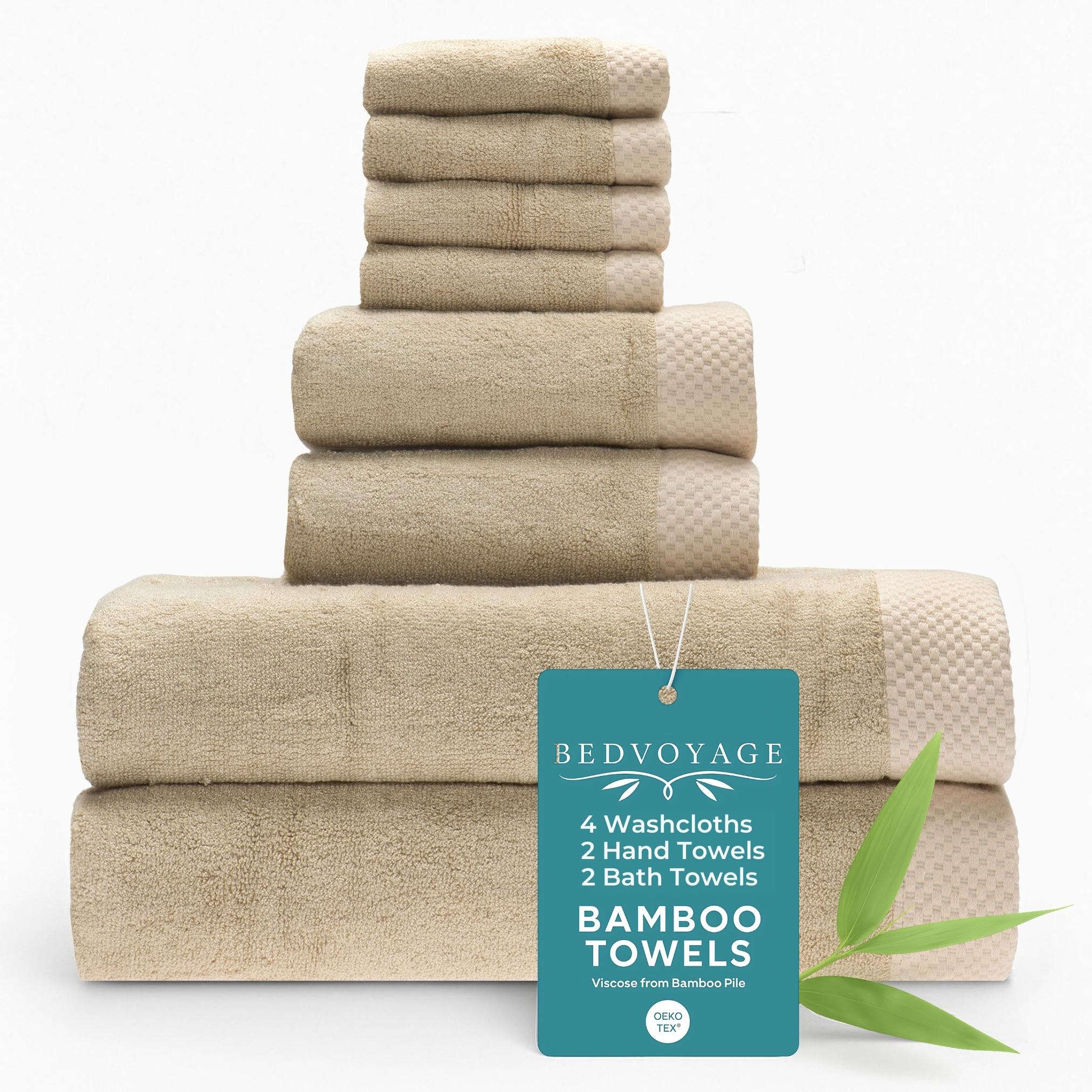 Bamboo 8 Piece Towel Sets - Champagne House Nimbus