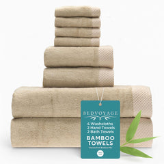 Bamboo 8 Piece Towel Sets - Champagne House Nimbus
