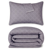 Bamboo Duvet Cover with Shams, 3pc - Platinum Geo