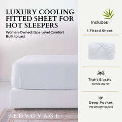 Bamboo Fitted Sheet - 100% Viscose from Bamboo - White