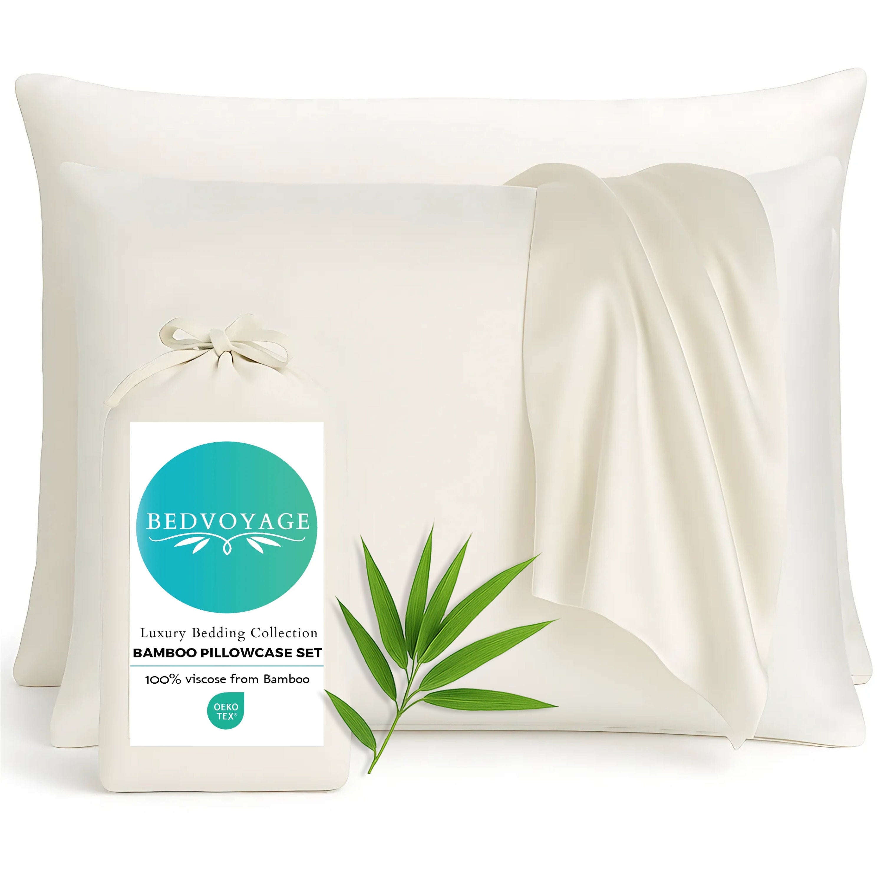 Bamboo Pillowcases - 100% Viscose from Bamboo - Standard - Ivory House Nimbus
