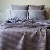Bamboo Quilted Coverlet - 100% Viscose from Bamboo - Platinum