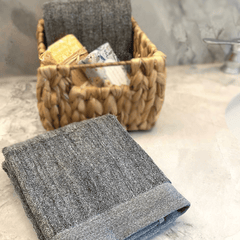 Melange Bamboo Hand Towel 2-pc Set - Charcoal