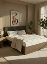 Green Cotton Latex Core and Wool Dreamton Mattress Medium-Firm House Nimbus