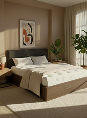 Green Cotton Latex Core and Wool Dreamton Mattress Medium-Firm