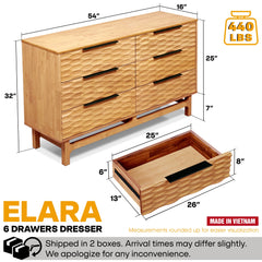 Acacia Elara Dresser with 6 Drawers for Stylish Storage Solutions