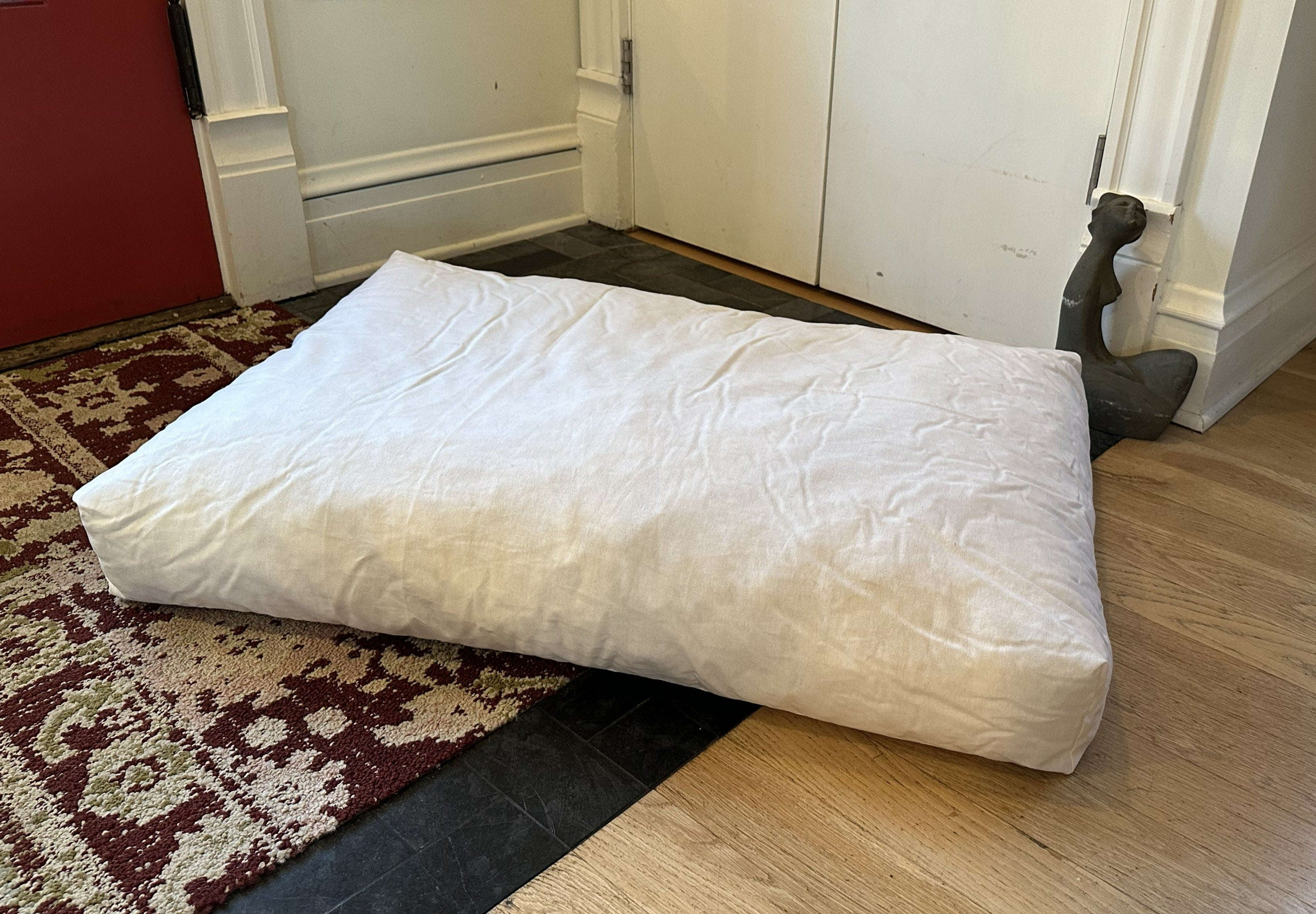 Cotton Duck Canvas Dog Bed - Lightweight CertiPUR Foam Fill House Nimbus