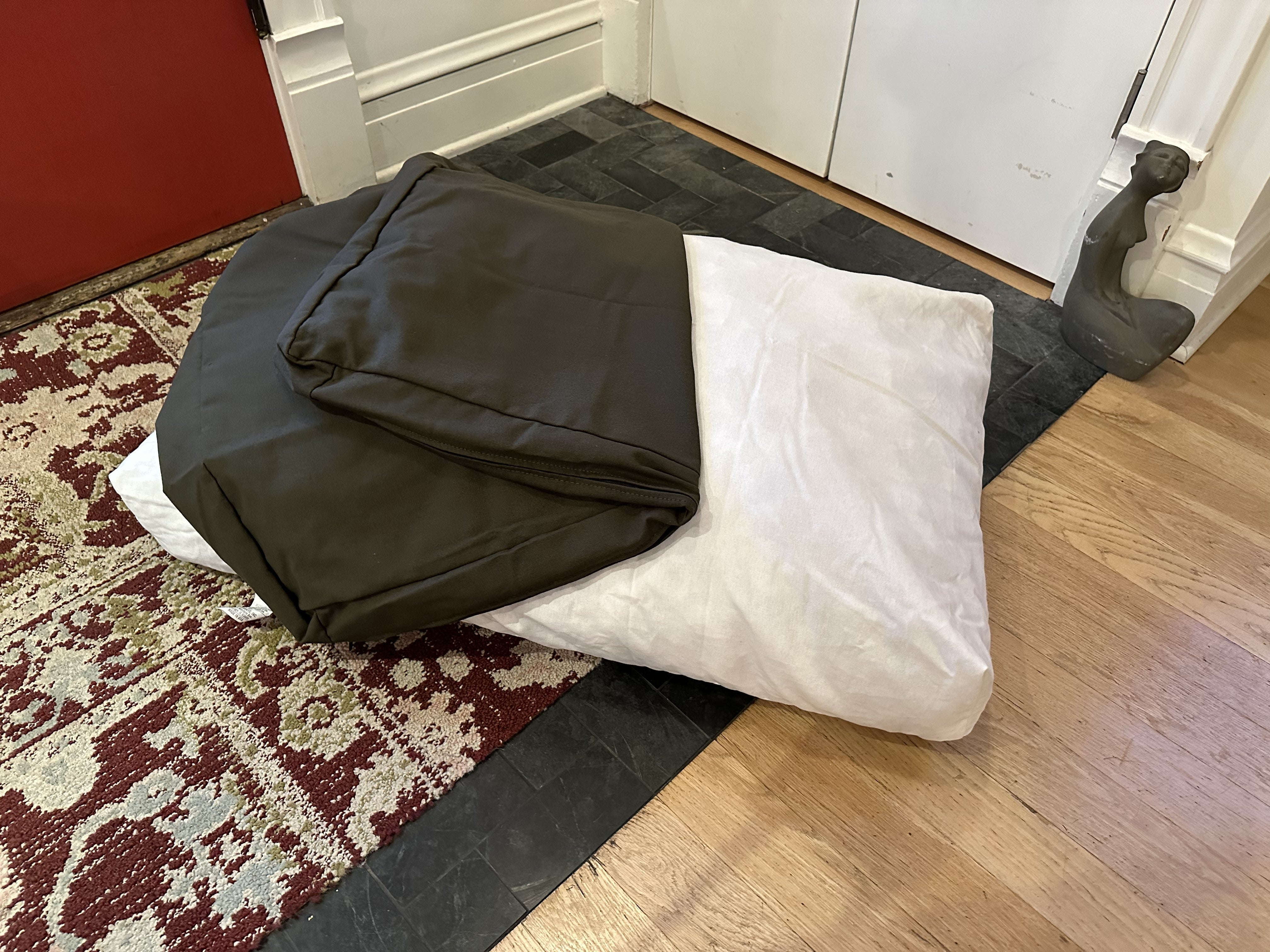Cotton Duck Canvas Dog Bed - Lightweight CertiPUR Foam Fill House Nimbus