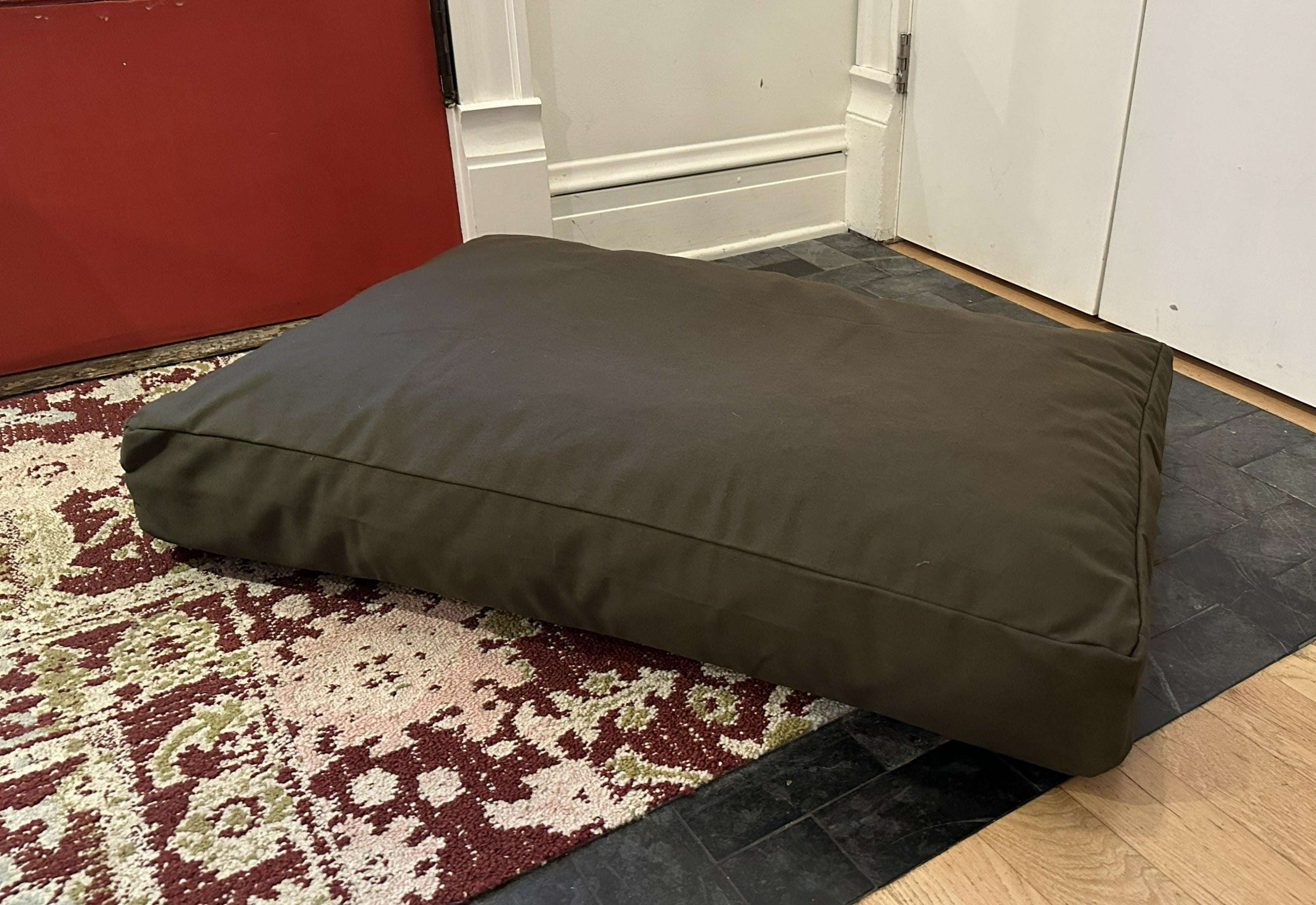 Cotton Duck Canvas Dog Bed - Lightweight CertiPUR Foam Fill House Nimbus