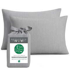 Bamboo Cotton Pillowcases - Viscose from Bamboo + Cotton - Silver
