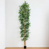 12’ Artificial Bamboo Tree with Real Bamboo Trunks House Nimbus