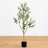 4’ Artificial Olive Tree with Natural Trunk House Nimbus