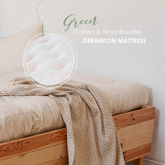 Green Cotton Foam Core with Wool Dreamton Mattress Semi-Firm