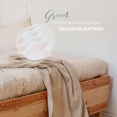 Green Cotton Foam Core with Wool Dreamton Mattress Semi-Firm House Nimbus