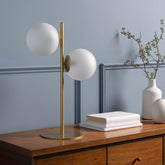 Mustard Modern Table Lamp with glass details for bedside or console tables House Nimbus