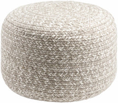 Tonanitla Natural Fiber Light Gray Knitted Pouf House Nimbus