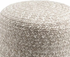 Tonanitla Natural Fiber Light Gray Knitted Pouf House Nimbus