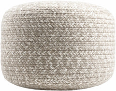 Tonanitla Natural Fiber Light Gray Knitted Pouf House Nimbus