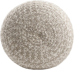 Tonanitla Natural Fiber Light Gray Knitted Pouf House Nimbus