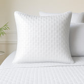 Bamboo Quilted Sham - 100% Viscose from Bamboo - 1pc - Euro - White