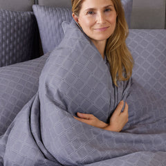 Bamboo Duvet Cover - King/CK - Platinum Geo - Final Sale/No Returns