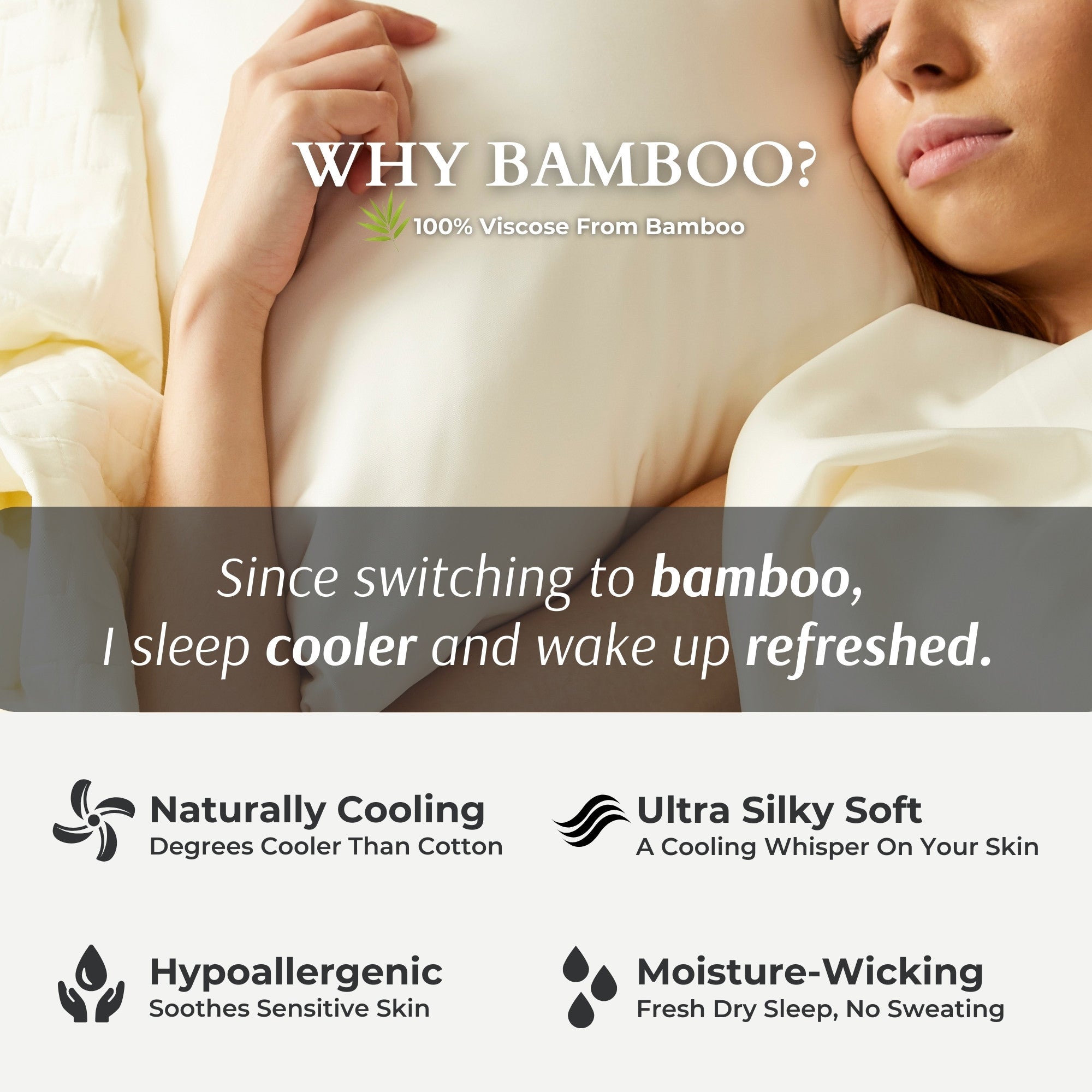 Bamboo Fitted Sheet - 100% Viscose from Bamboo - Ivory