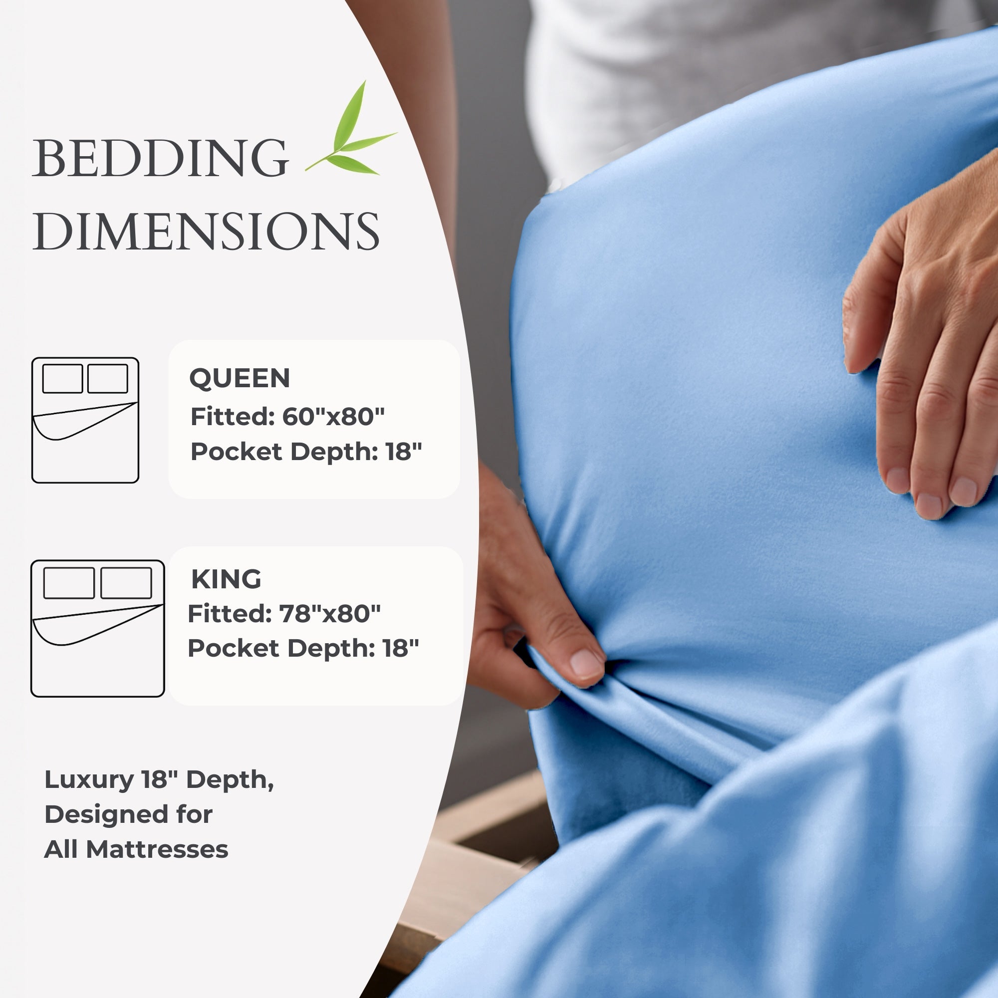 Bamboo Fitted Sheet - Ocean