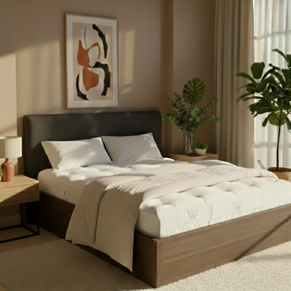 Green Cotton Latex Core and Wool Dreamton Mattress Medium-Firm