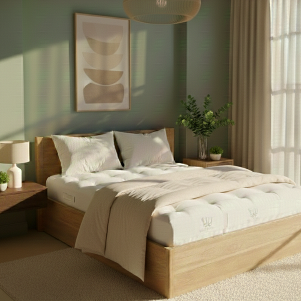 Green Cotton & Wool Dreamton Mattress Semi-Firm