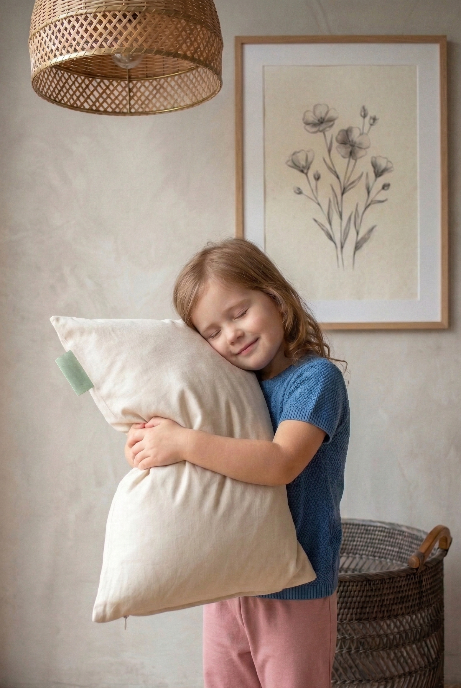 Green Sleep Cotton Pillow with Zip