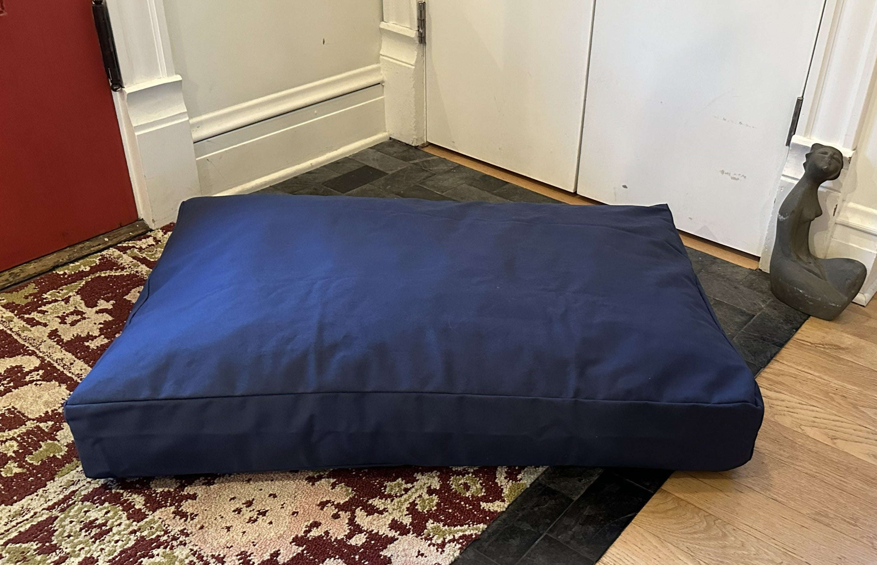 Cotton Duck Canvas Dog Bed - Lightweight CertiPUR Foam Fill House Nimbus