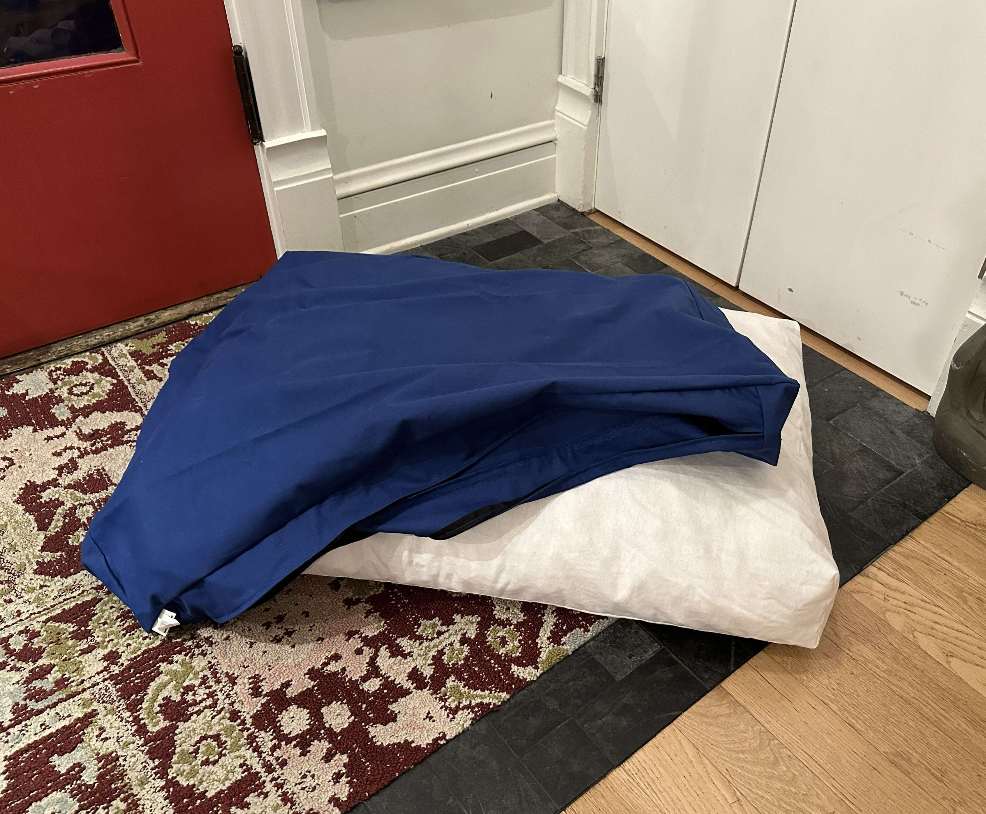 Cotton Duck Canvas Dog Bed - Lightweight CertiPUR Foam Fill House Nimbus
