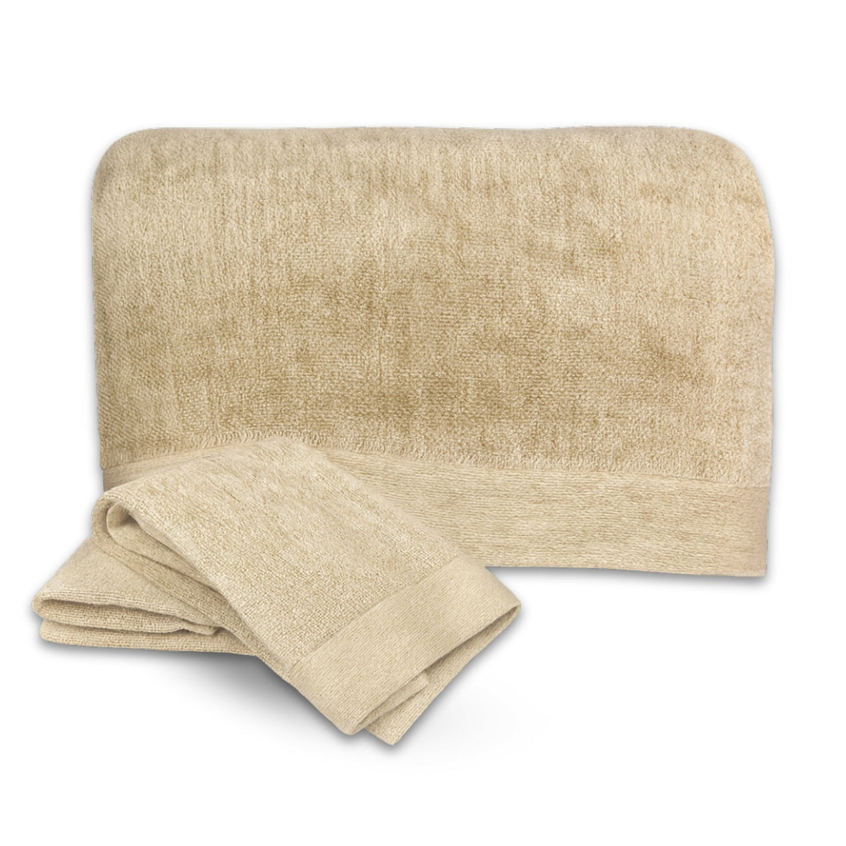 Bamboo Cotton Bath Sheet Set - Viscose from Bamboo + Cotton - 3pc - Sand