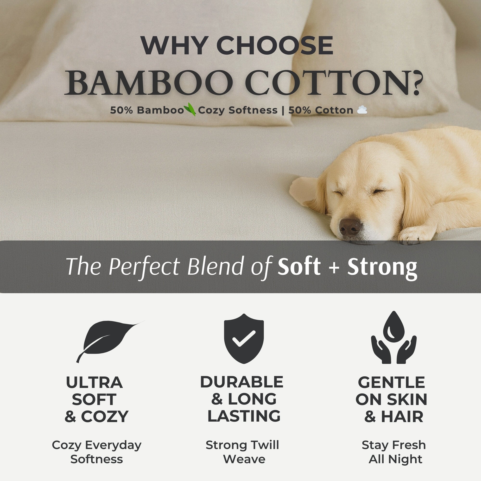 Bamboo Cotton Duvet Cover - Sand