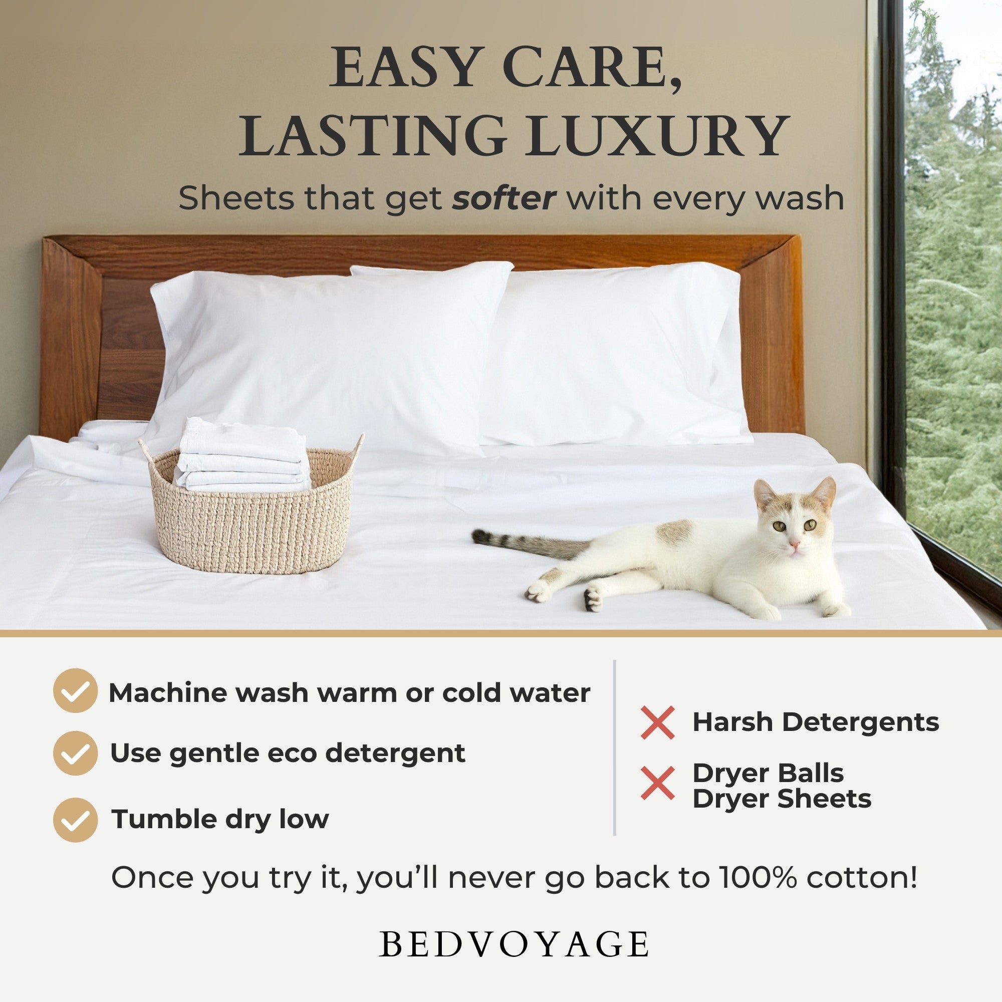 Bamboo Cotton Pillowcases - Snow