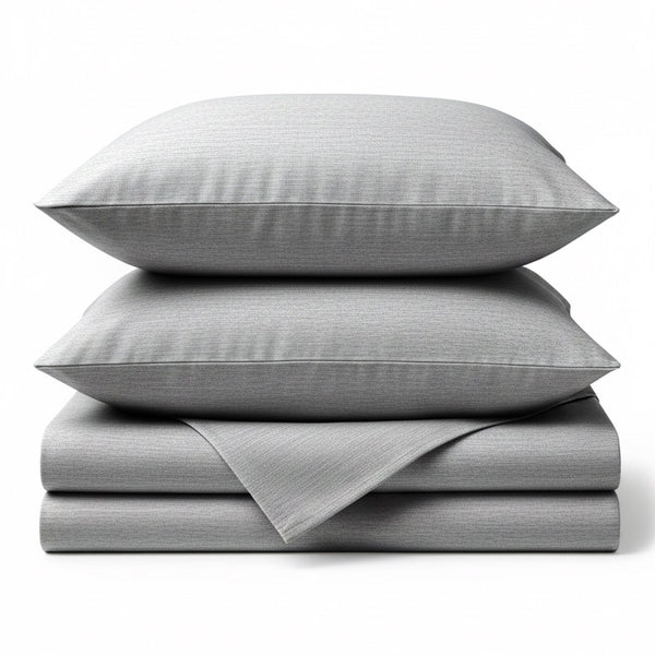 Bamboo Cotton Sheet Set - Viscose from Bamboo + Cotton - Silver