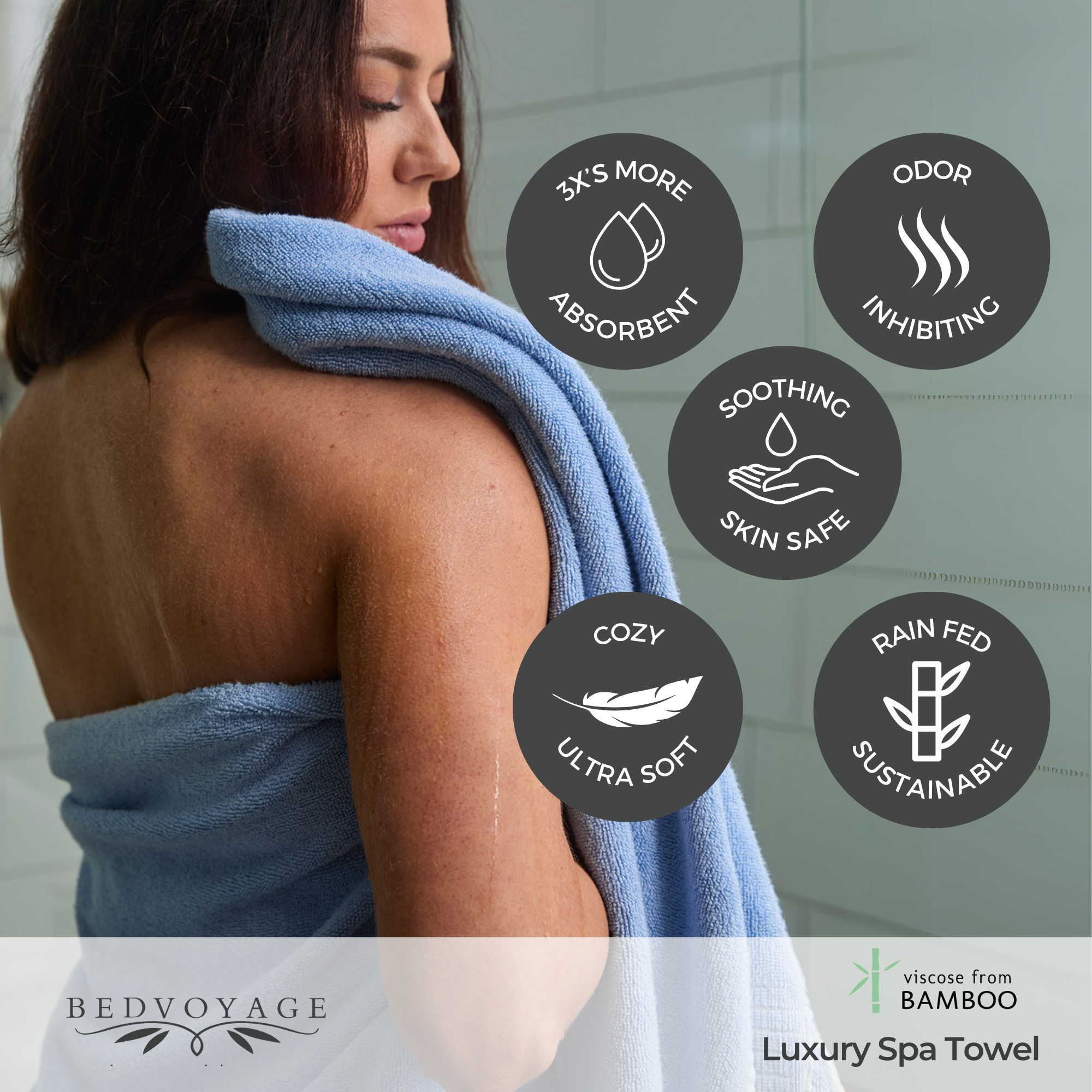 Bamboo Spa Bath Towel – Ocean