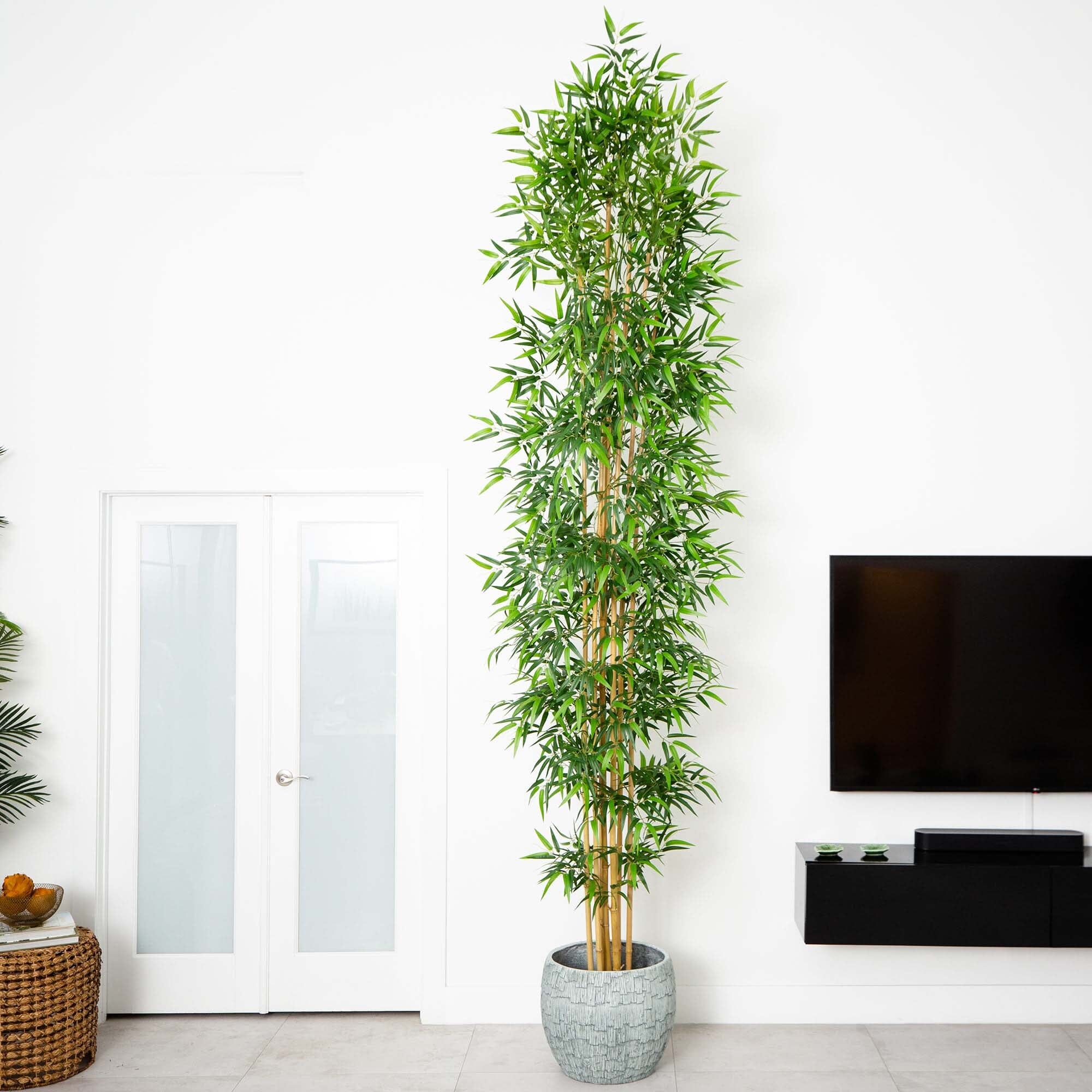12’ Artificial Bamboo Tree with Real Bamboo Trunks House Nimbus