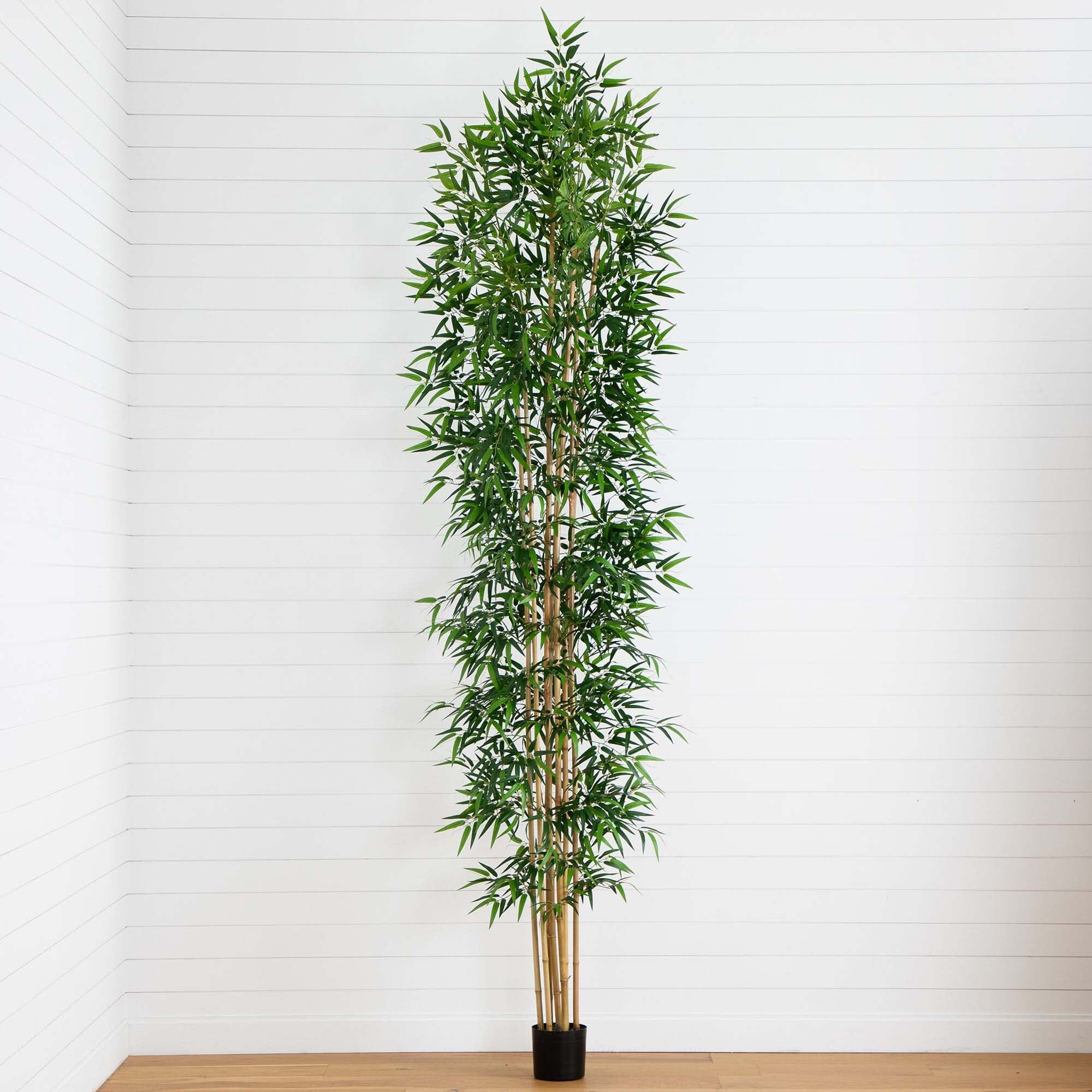 12’ Artificial Bamboo Tree with Real Bamboo Trunks House Nimbus