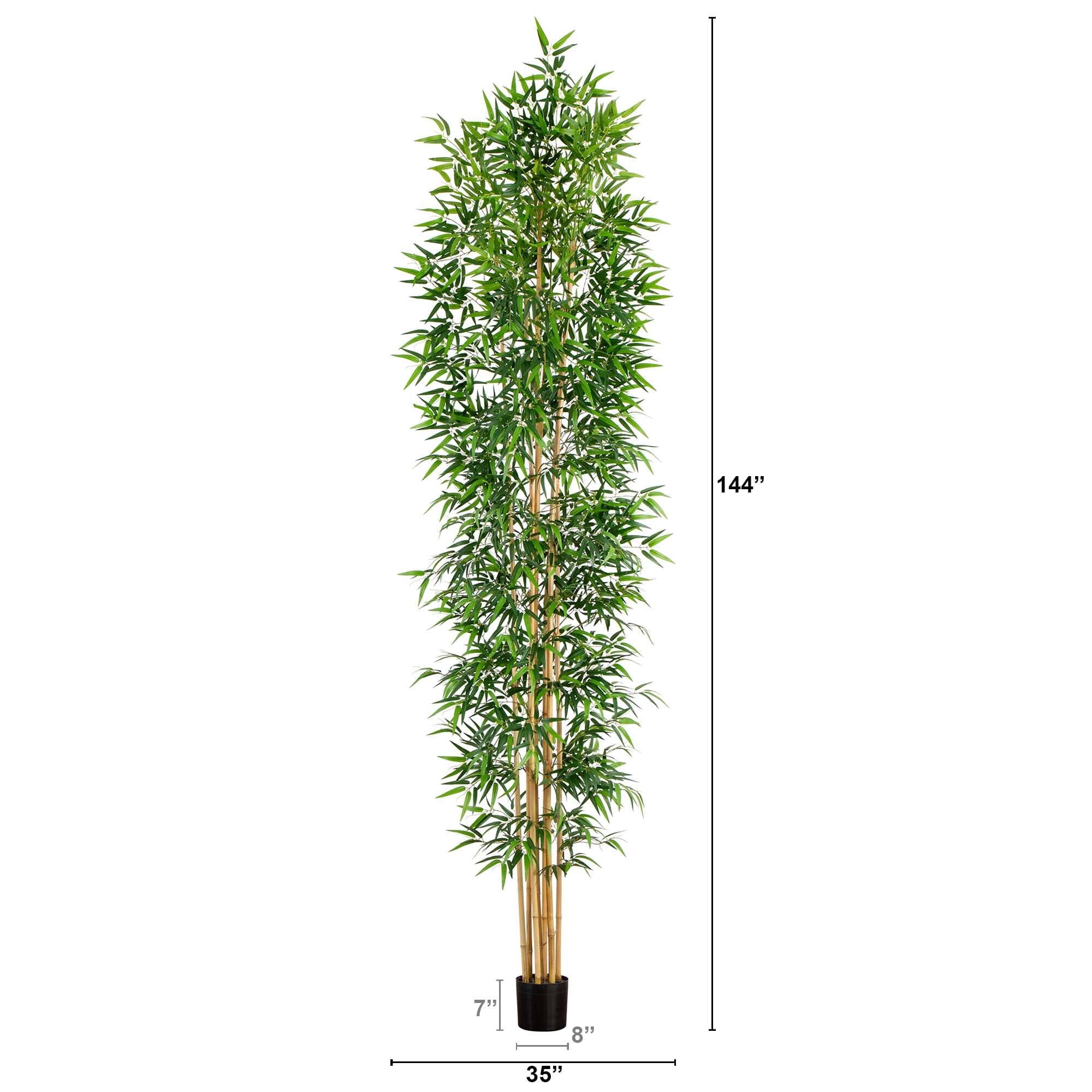 12’ Artificial Bamboo Tree with Real Bamboo Trunks House Nimbus