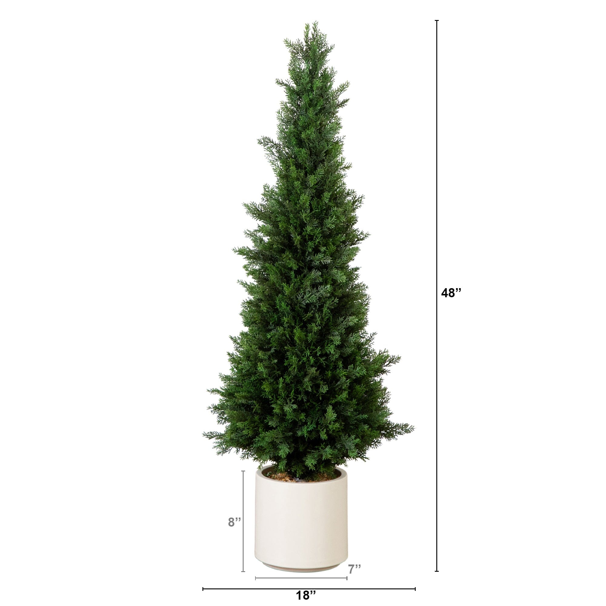 4’ UV Resistant Artificial Cedar Tree in Decorative White Planter (Indoor/Outdoor) House Nimbus