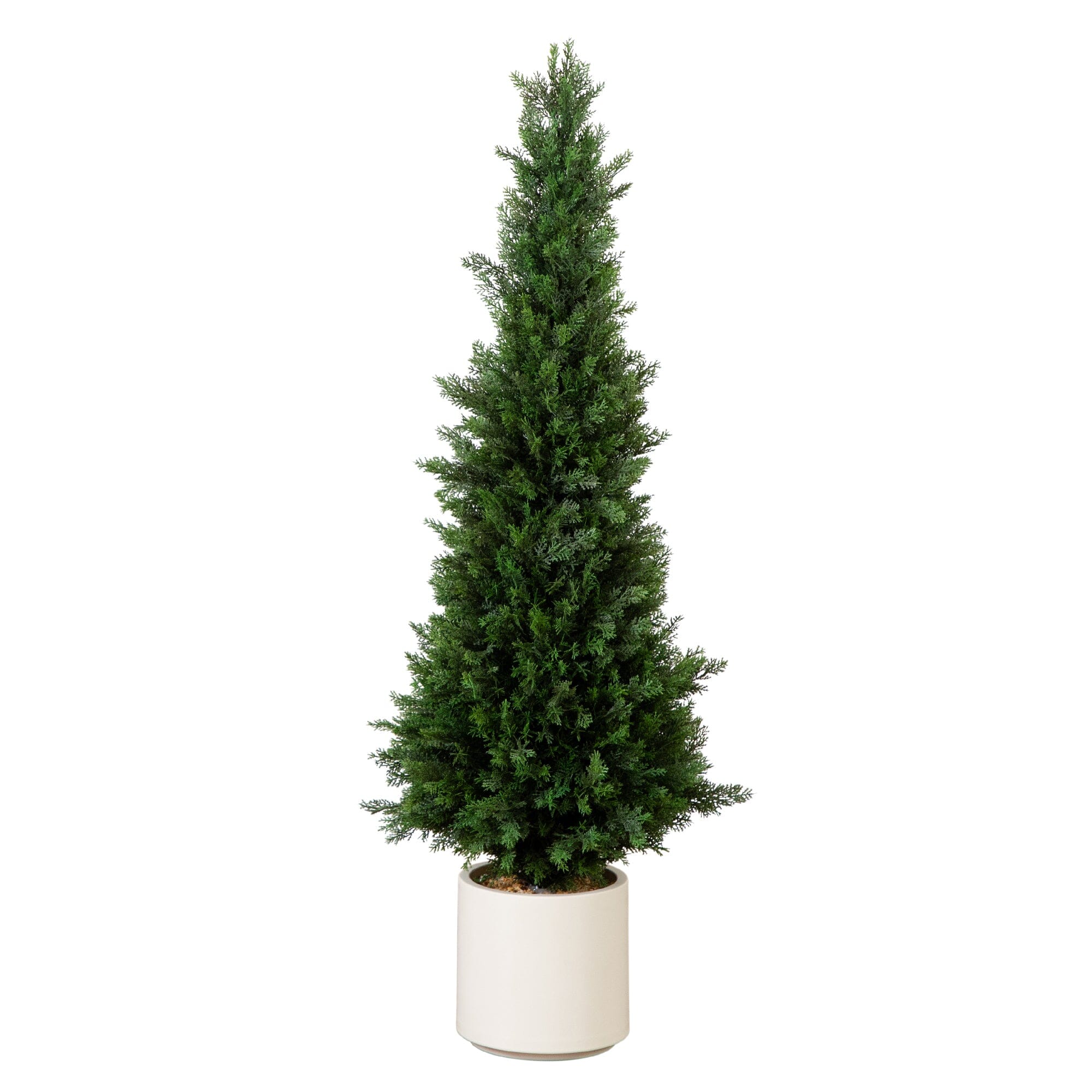4’ UV Resistant Artificial Cedar Tree in Decorative White Planter (Indoor/Outdoor) House Nimbus