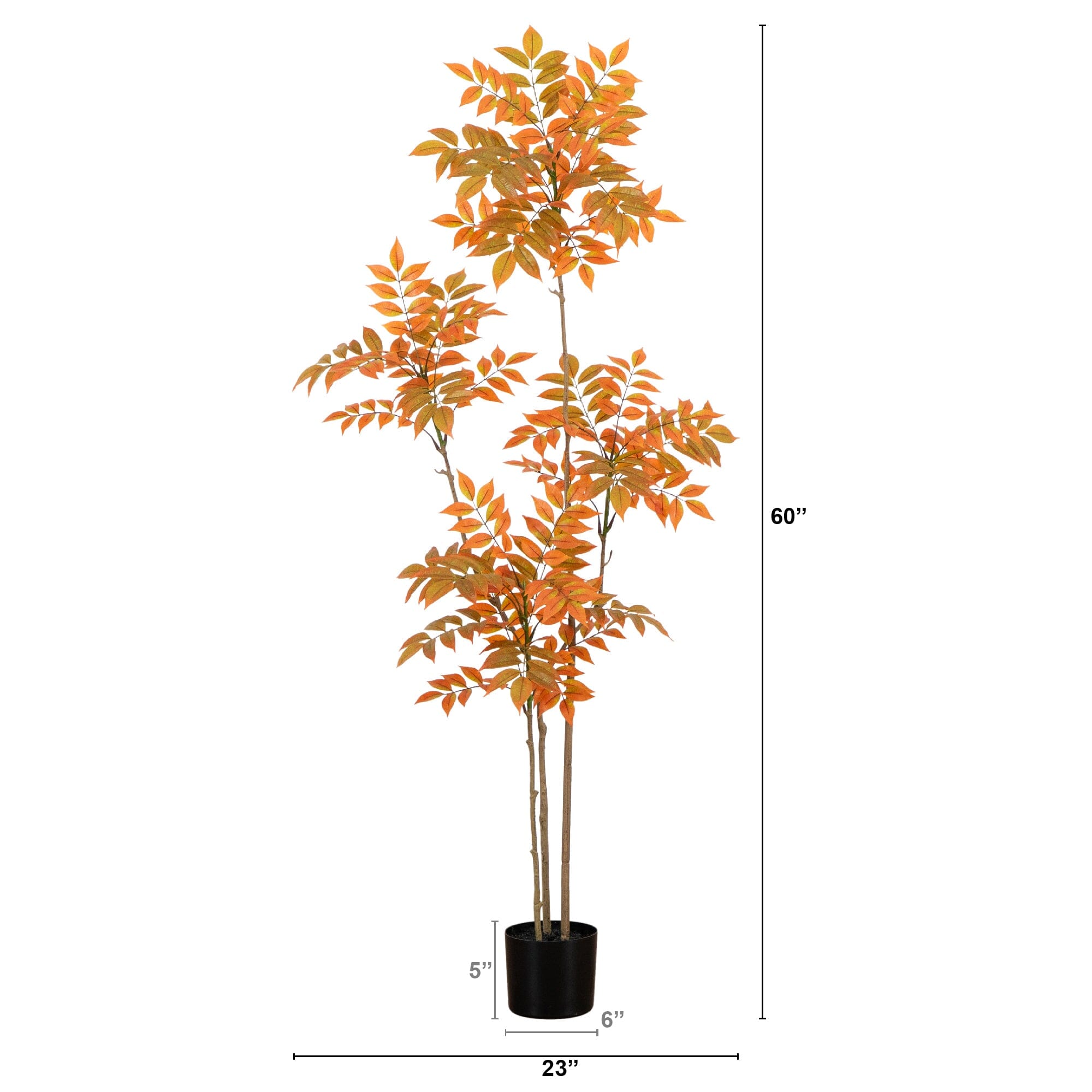 5ft. Autumn Minimalistic Sumac Artificial Fall Tree House Nimbus