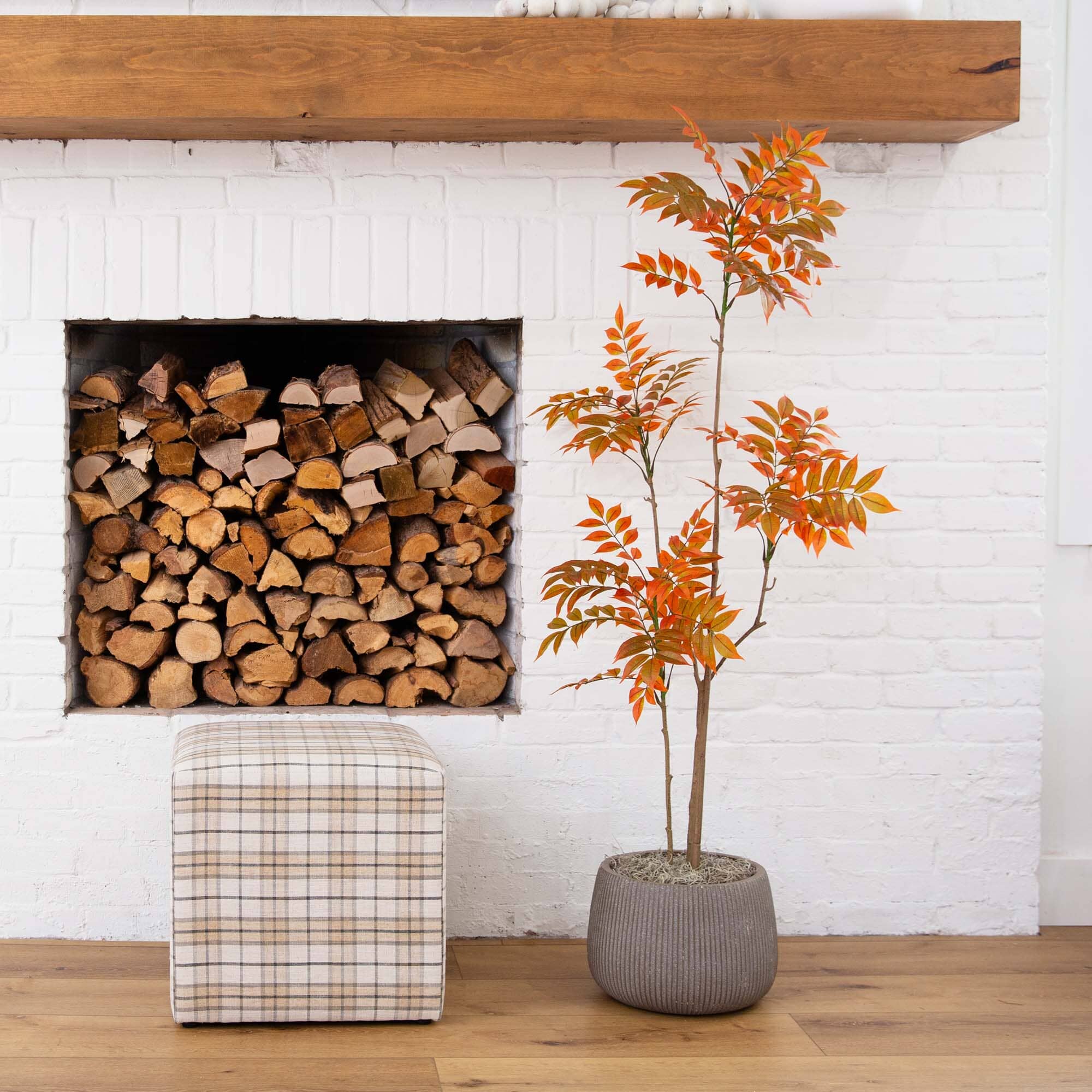 5ft. Autumn Minimalistic Sumac Artificial Fall Tree House Nimbus