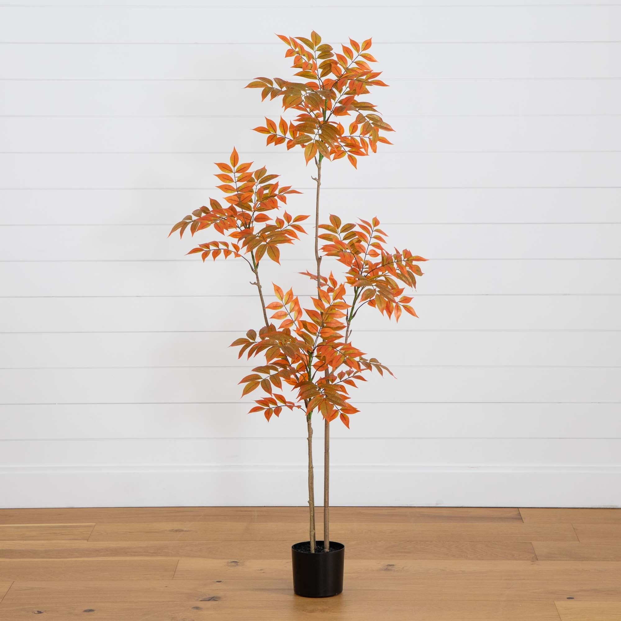 5ft. Autumn Minimalistic Sumac Artificial Fall Tree House Nimbus