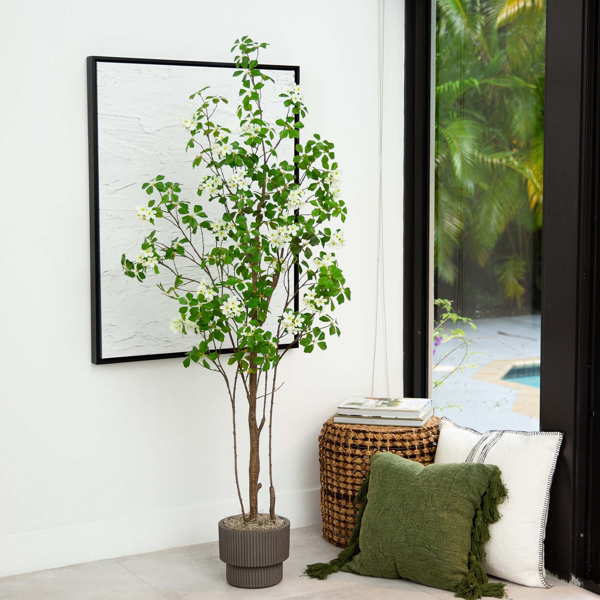 6’ Artificial Dogwood Tree House Nimbus