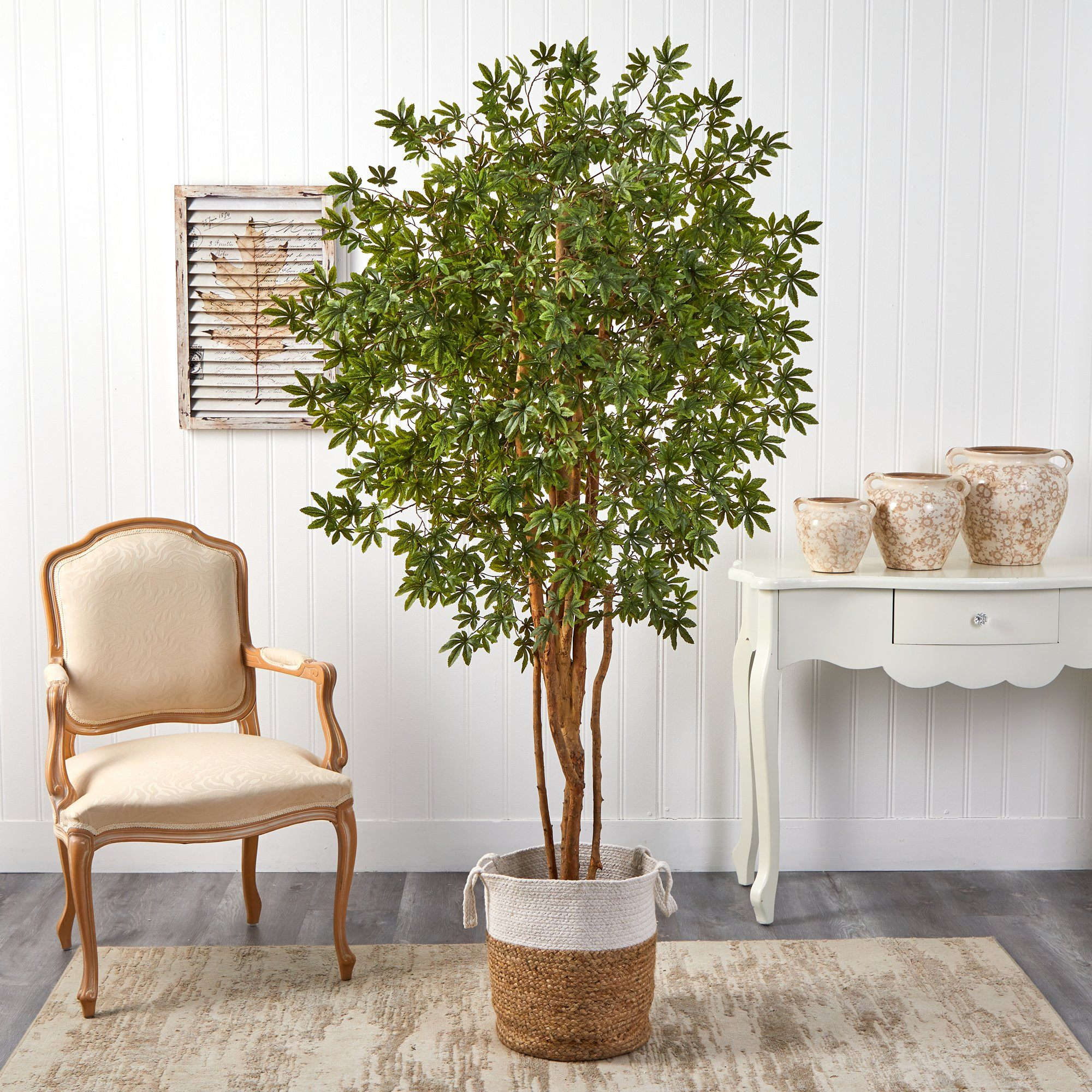 6’ Japanese Maple Artificial Tree in Handmade Natural Jute and Cotton Planter House Nimbus