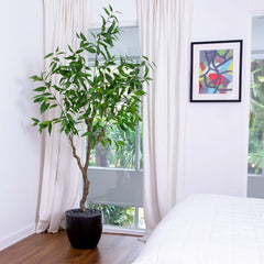 7' Artificial Long Leaf Greco Eucalyptus Tree with Real Touch Leaves House Nimbus