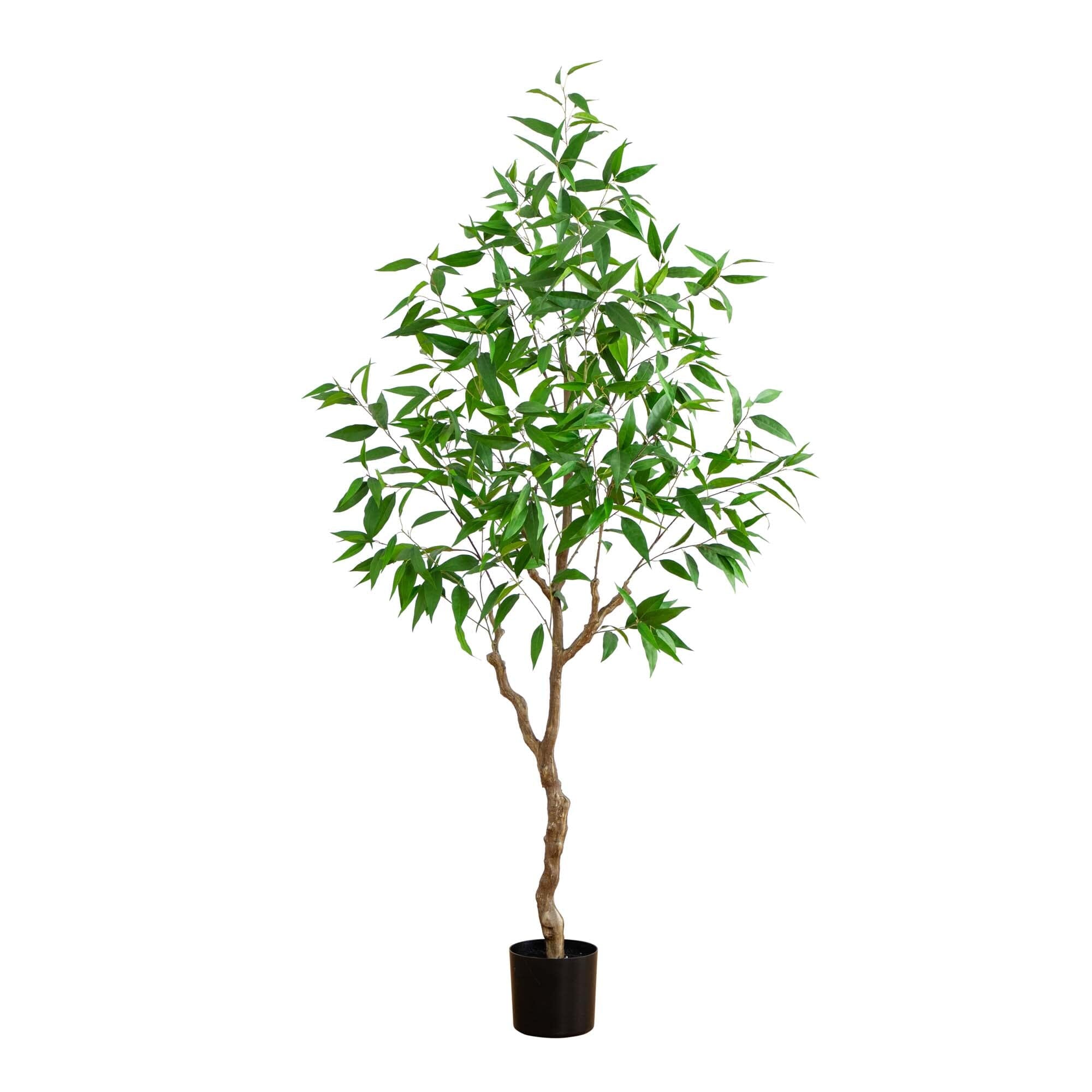 7' Artificial Long Leaf Greco Eucalyptus Tree with Real Touch Leaves House Nimbus
