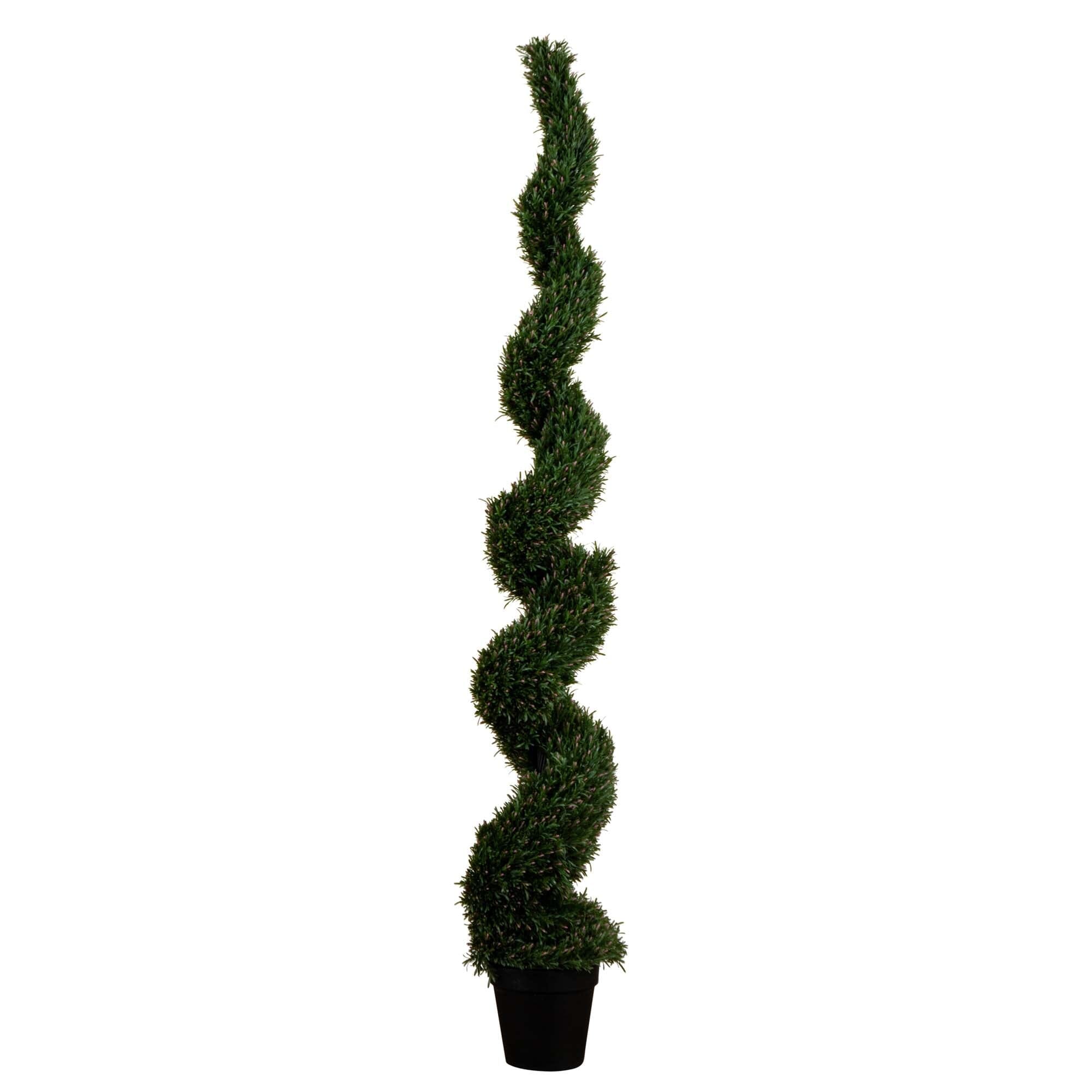 8' UV Resistant Artificial Rosemary Spiral Topiary Tree (Indoor/Outdoor) House Nimbus